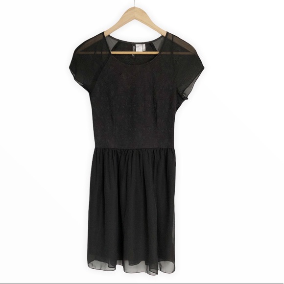 H&M Black A-line Flowy Chiffon Dress - Picture 5 of 5